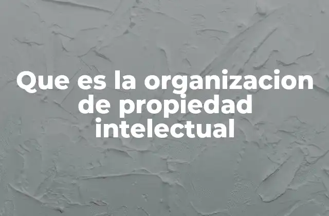Que es la Organizacion de Propiedad Intelectual