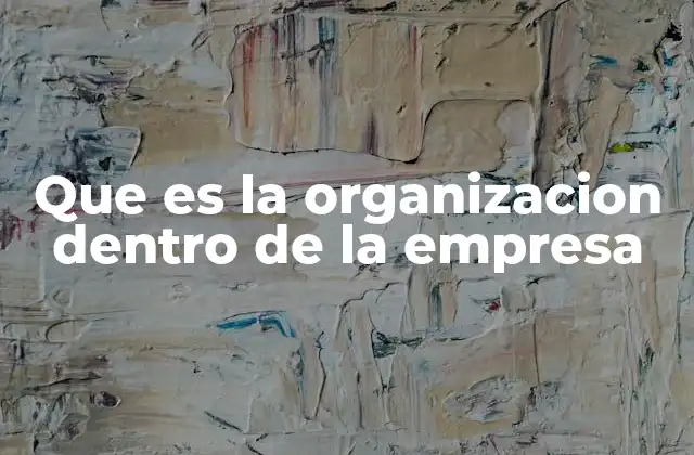 Que es la Organizacion Dentro de la Empresa