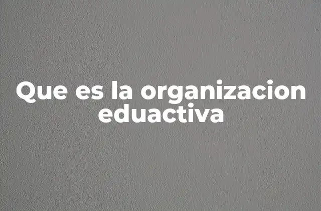 Que es la Organizacion Eduactiva