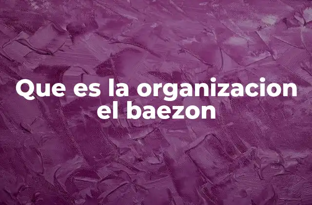 Que es la Organizacion el Baezon