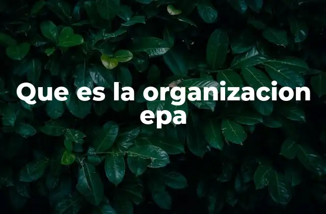 Que es la Organizacion Epa