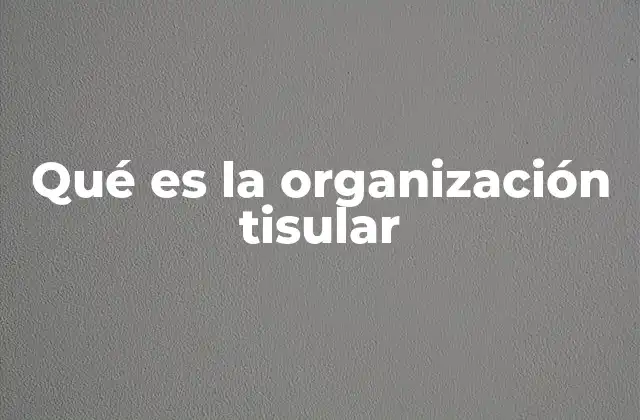 Qué es la Organización Tisular