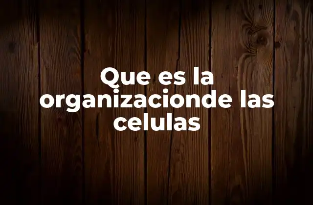 Que es la Organizacionde las Celulas