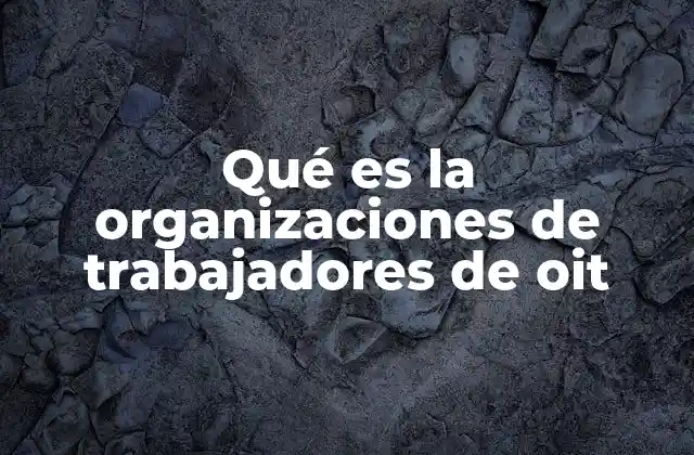 Qué es la Organizaciones de Trabajadores de Oit