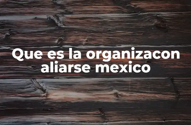 Que es la Organizacon Aliarse Mexico