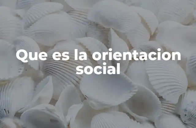 Que es la Orientacion Social