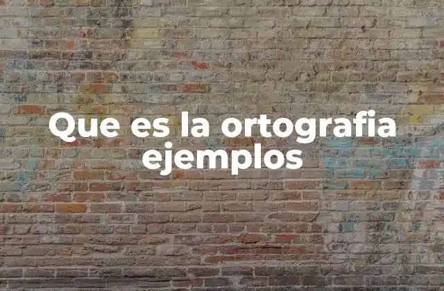 Que es la Ortografia Ejemplos