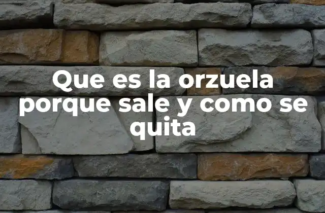 Que es la Orzuela Porque Sale y como Se Quita