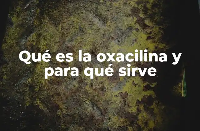 Qué es la Oxacilina y para Qué Sirve