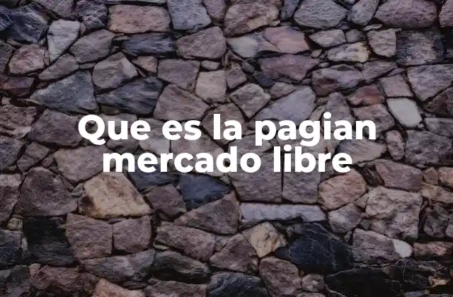 Que es la Pagian Mercado Libre