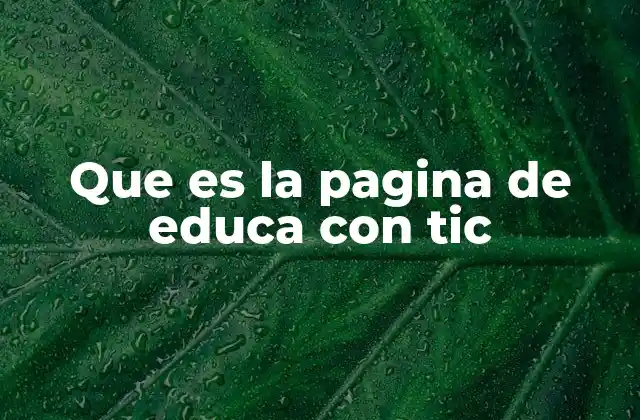 Que es la Pagina de Educa con Tic