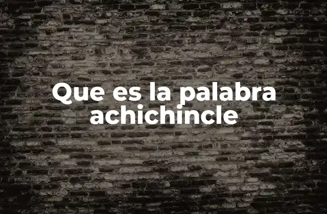 Que es la Palabra Achichincle
