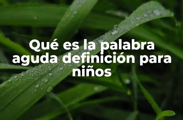 Qué es la Palabra Aguda Definición para Niños