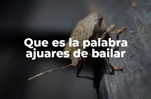 Que es la Palabra Ajuares de Bailar