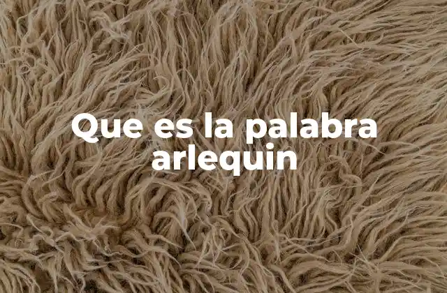 Que es la Palabra Arlequin