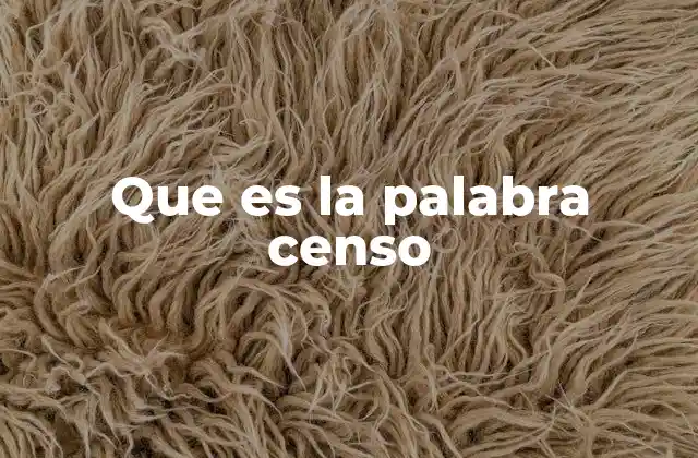 Que es la Palabra Censo