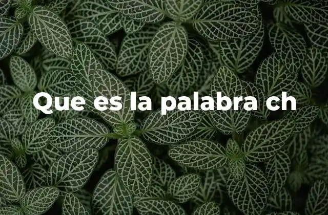 Que es la Palabra Ch