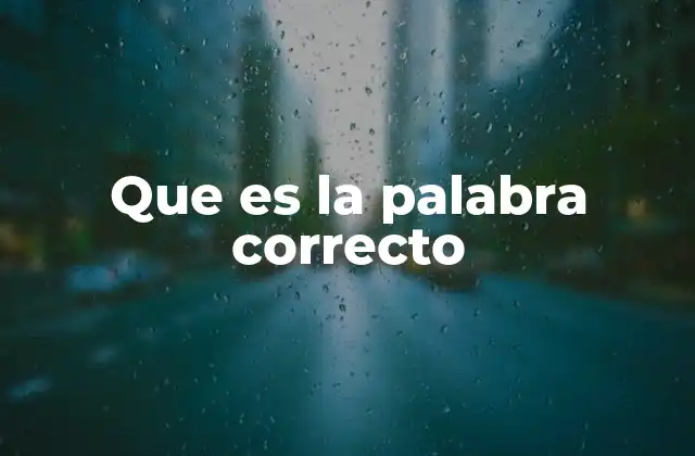 Que es la Palabra Correcto