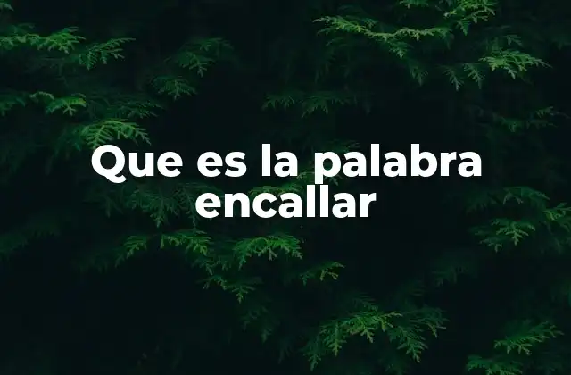 Que es la Palabra Encallar