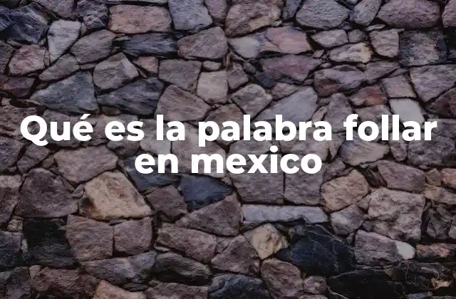 Qué es la Palabra Follar en Mexico
