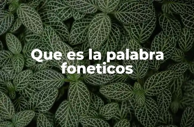 Que es la Palabra Foneticos