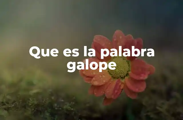 Que es la Palabra Galope