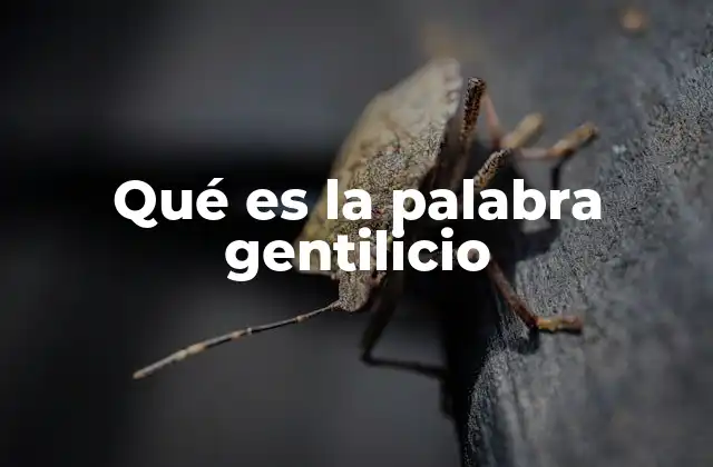 Qué es la Palabra Gentilicio
