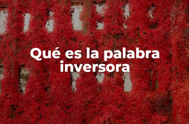 Qué es la Palabra Inversora