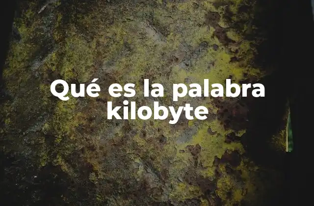 Qué es la Palabra Kilobyte