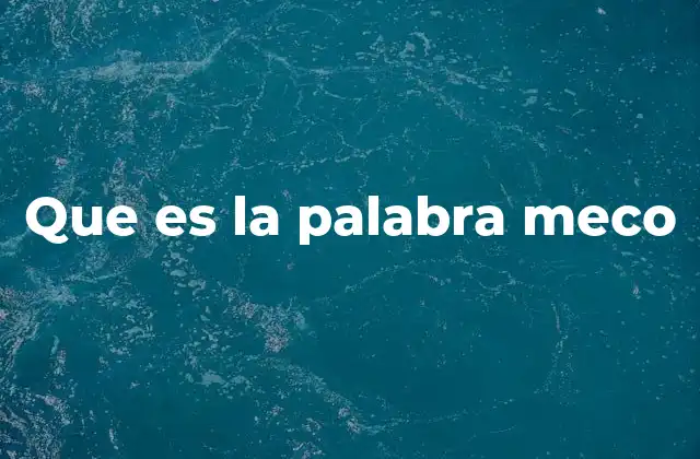 Que es la Palabra Meco