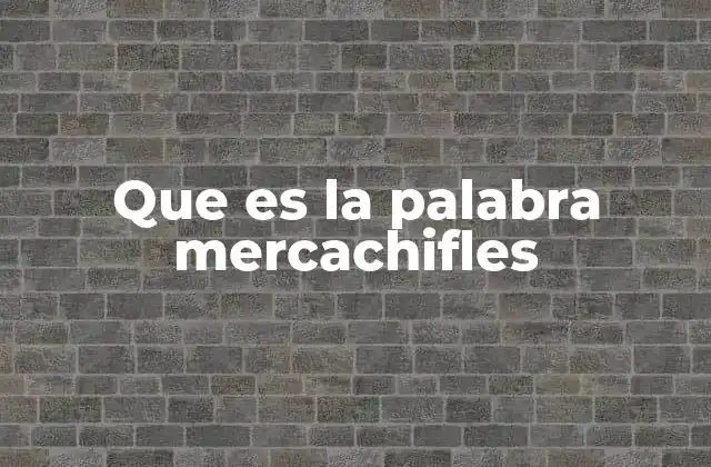 Que es la Palabra Mercachifles