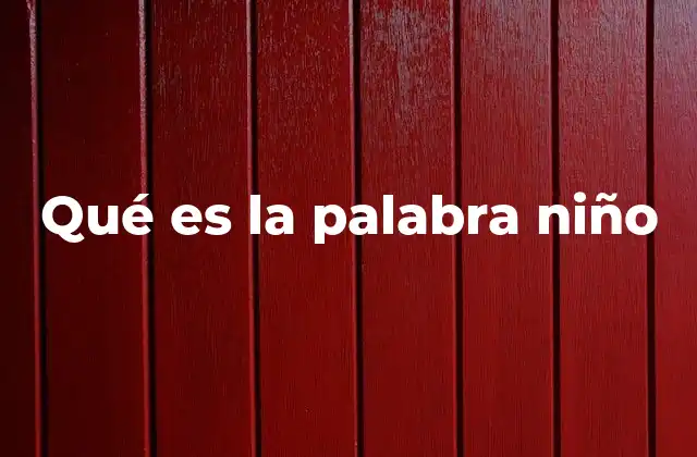 Qué es la Palabra Niño