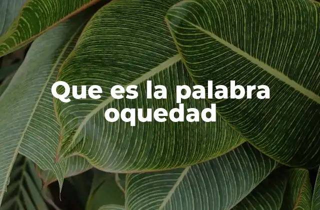 Que es la Palabra Oquedad