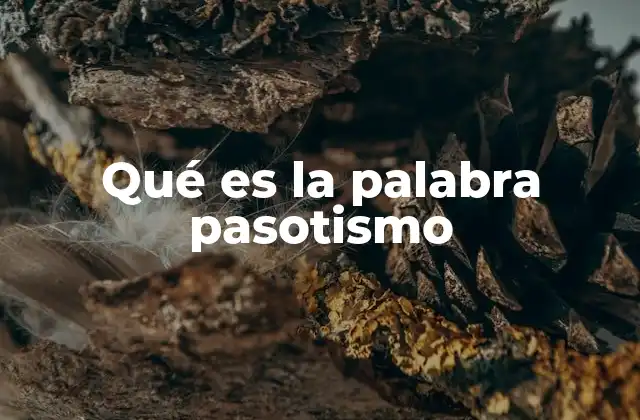 Qué es la Palabra Pasotismo