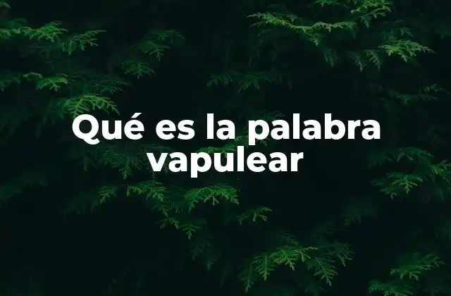 Qué es la Palabra Vapulear