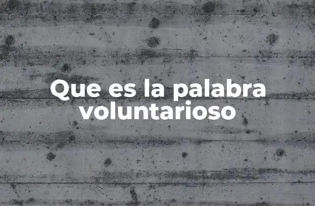 Que es la Palabra Voluntarioso