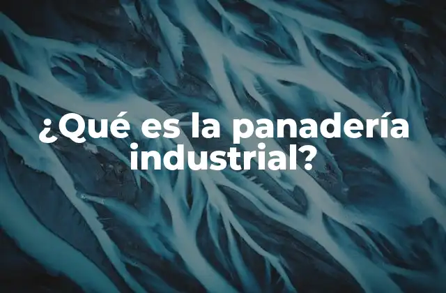 ¿qué es la Panadería Industrial?