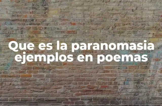 Que es la Paranomasia Ejemplos en Poemas