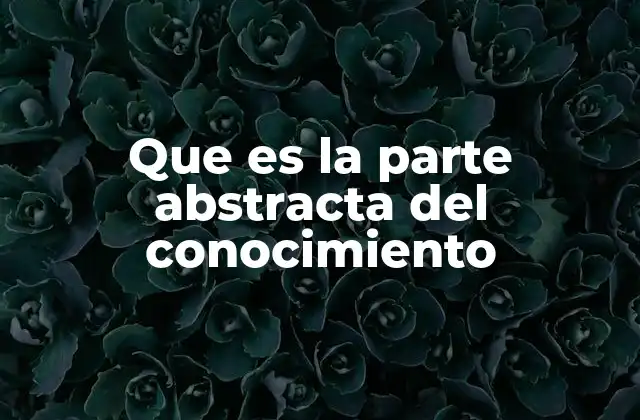 Que es la Parte Abstracta Del Conocimiento