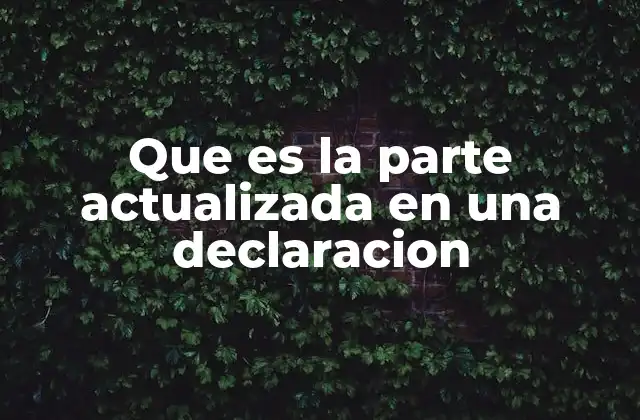 Que es la Parte Actualizada en una Declaracion