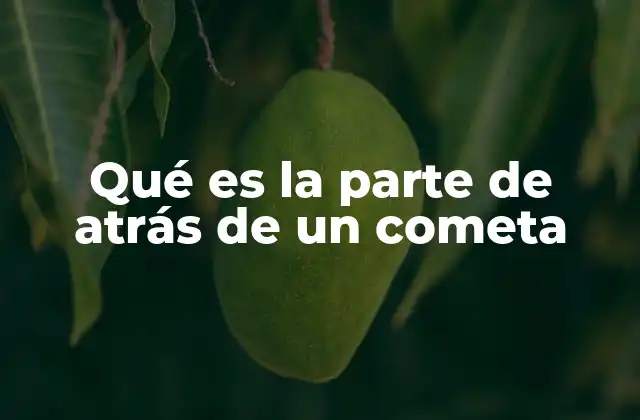 Qué es la Parte de Atrás de un Cometa