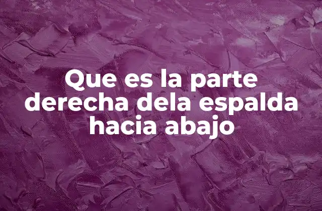 Que es la Parte Derecha Dela Espalda hacia Abajo