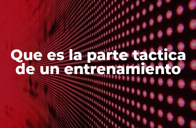Que es la Parte Tactica de un Entrenamiento 2 Cómo la táctica estructura una sesión de entrenamiento