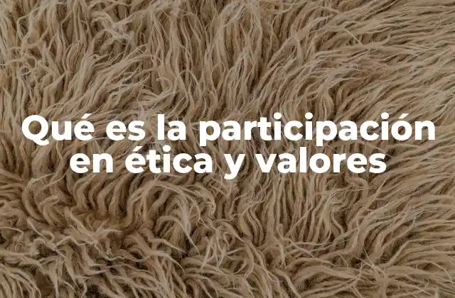 Qué es la Participación en Ética y Valores