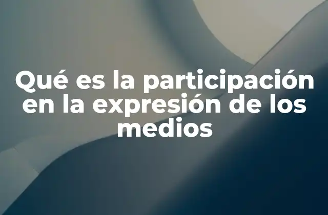 Qué es la Participación en la Expresión de los Medios