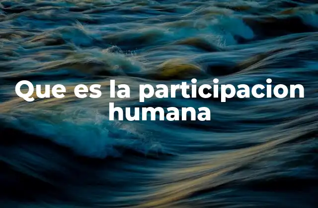 Que es la Participacion Humana