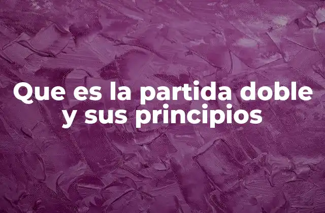 Que es la Partida Doble y Sus Principios