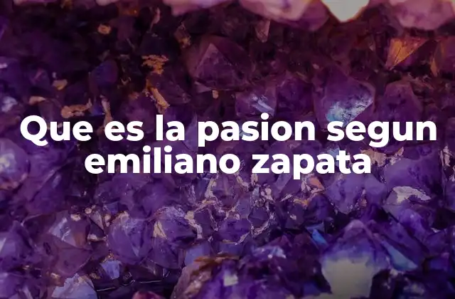 Que es la Pasion Segun Emiliano Zapata