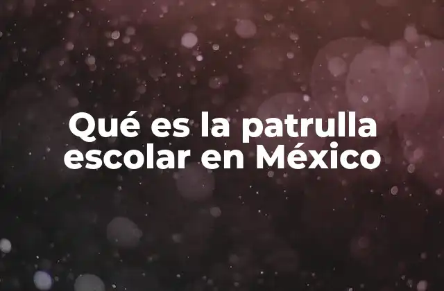 Qué es la Patrulla Escolar en México