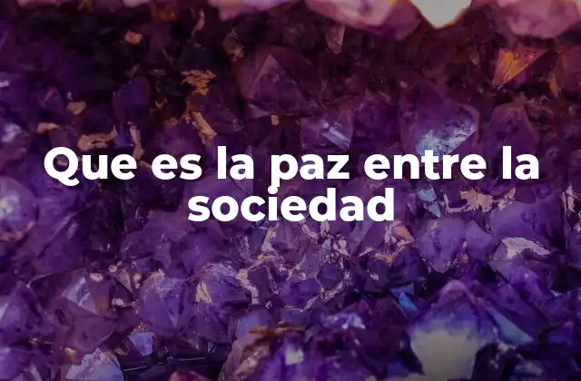 Que es la Paz entre la Sociedad